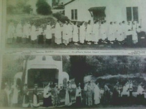 Pictured above is the consecration of Rt. Rev. Edmund Sheehan in 1935, at the St. Albans Cathedral on Argyle Ave. The top section shows the vested choir in procession. The bottom is the clergy in procession.